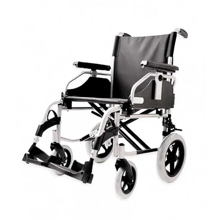Prim Farma Silla de Ruedas Linus Rueda Pequeña 500 49 R/P Gris - Cómodo Respaldo - Tapicería de Nylon Ignífuga E Impermeable - 1