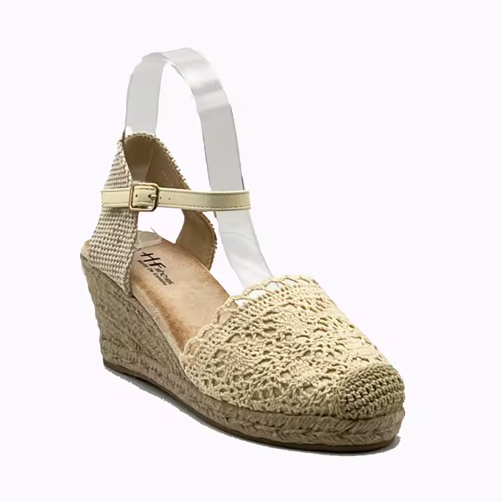 JZ Hermanos Sandalias con cuña tejido para mujer - 1