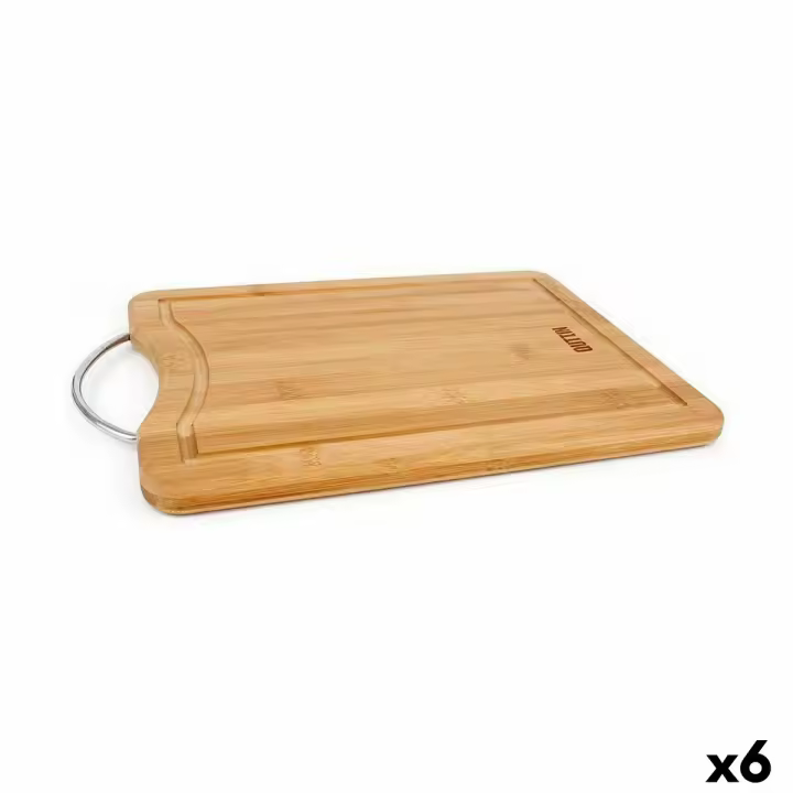 Tabla de cortar Quttin Marrón Plateado Bambú 39,5 x 30 x 1,5 cm (6 Unidades) - 1