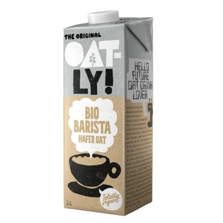 Oatly Bebida de Avena Bio Barista 1L – Orgánica, Cremosa y Perfecta para Espumar - 1