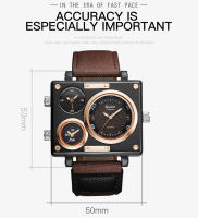 Reloj Deportivo Para Hombre Oulm Estilo Único Diseñador Calidad Superior Cuero Y Tela Reloj De Cuarzo Moda Resistente Al Choque - details 2