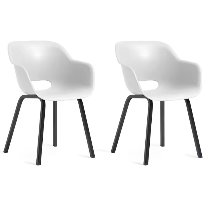 Silla de Jardín Keter con Las patias de metal "Noa" 2 UDS Blanco - 1