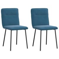 vidaXL Sillas de comedor 2 unidades terciopelo en color Gris oscuro/Verde claro/Azul y más | cómodas modernas ergonómicas para comedor cocina salón hogar - details 2