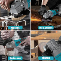 Amoladora angular sin escobillas de 125mm y 7 engranajes, máquina cortadora y pulidora, amoladora angular eléctrica, herramienta eléctrica para pines de batería Makita de 18V - details 5