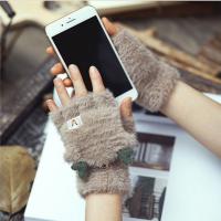 Guantes De Navidad Con Reino Para Mujeres Y Niñas Estilo Plegable Mitad Dedo Llenos De Terciopelo Y Poliéster Unisex - details 28