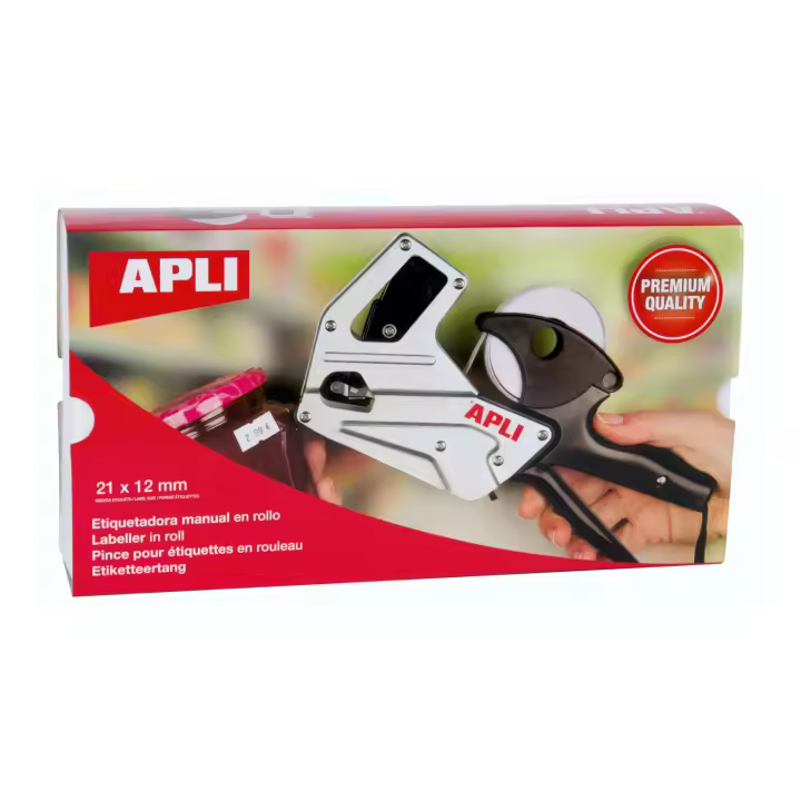 Etiquetadora Apli Premium 1 Línea 8 Caracteres 21x12mm - Fácil Cambio de Dígitos - 1