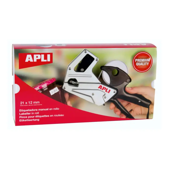 Etiquetadora Apli Premium 1 Línea 8 Caracteres 21x12mm - Fácil Cambio de Dígitos - 1