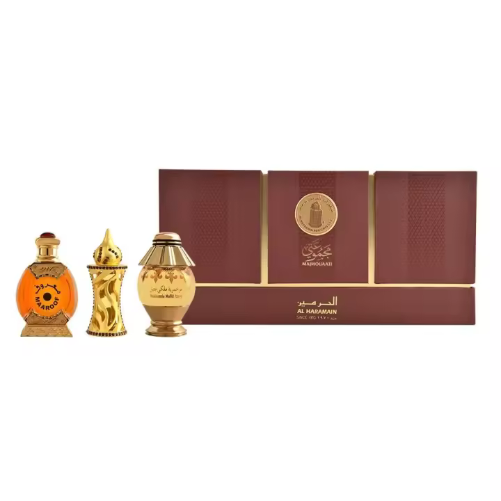 Al Haramain Set de Regalo para Mujer Majmouaati (Eau de Parfum 75 ml + Aceite Perfumado Maaroof 25 ml + Aceite Perfumado Lamsa Gold 15 ml) - 1