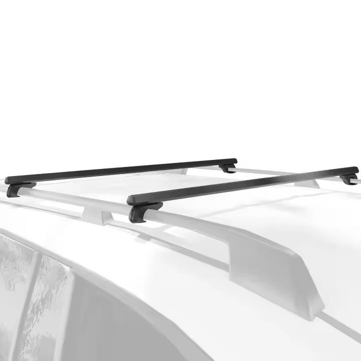 HOMCOM Barras transversales para portaequipajes de coche, portaequipajes con cerradura, 2 llaves incluidas, aleación de aluminio, se adapta a rieles de techo elevados de ancho, color negro - 1