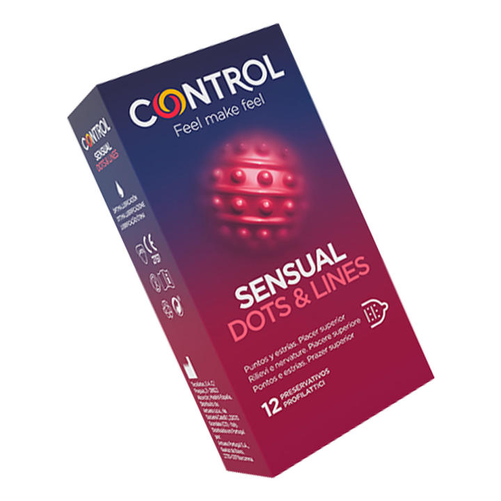 Belover Control Touch And Feel Preservativos Sensual Dots & Lines 12 Uds. - Estimulación Máxima