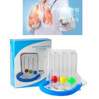 Entrenador De Respiración 3/4 Balones Para Mejorar La Función Pulmonar Spirometría Exercitador De La Respiración Medidor De La Exhalación Herramienta De Fitness Integrado - details 5