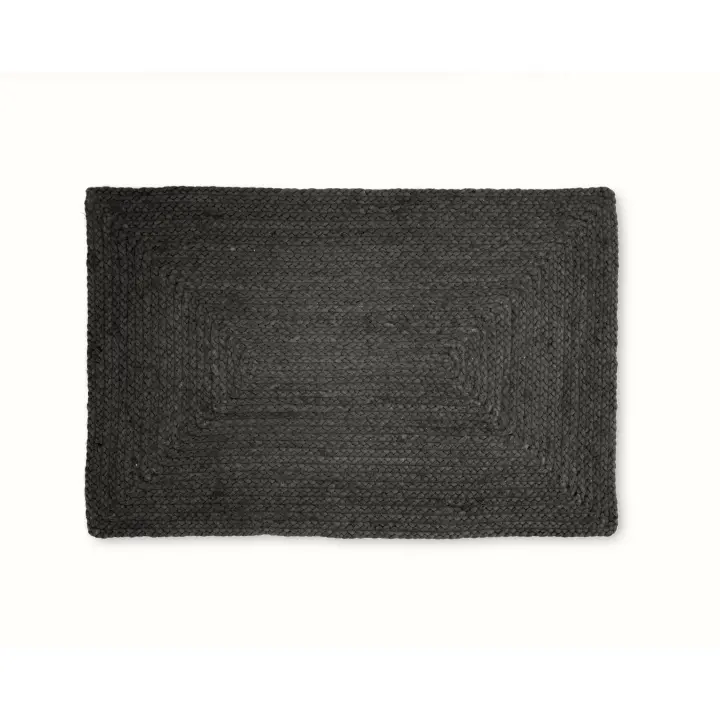 Alfombra Negra de Yute 60x90cm - Parentesi Quadra. Respetuosa con el Medio Ambiente. Duradera en el Tiempo. Ideal para Cualquier Ambiente. - 1
