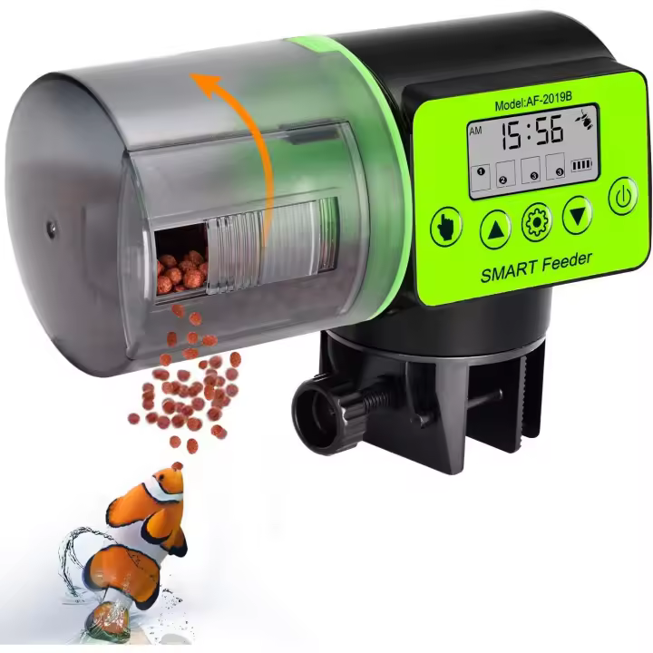 Comedero automático para peces de acuario, comedero eléctrico automático para peces a prueba de humedad, comedero para acuario, dispensador de alimentos para vacaciones y fines de semana - 1