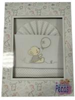 MiniCuna🍼✨ Juegos de Sábanas 100% Algodón para MiniCuna-Modelo Osito- Fondo Blanco– Suavidad y Confort para tu Bebé  Mommata✨🛏️ - details 1