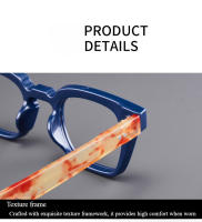 Gafas De Lectura Retro De Lujo Para Hombres Y Mujeres Marco Grande Antiglareante Color Bloqueado Bloquean La Luz Azul - details 2