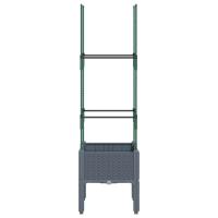 vidaXL Jardinera con enrejado PP gris 40x40x142,5 cm - details 3