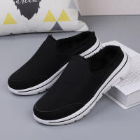 Zapatillas Casuales De Algodón Para Hombre Invierno Cómodas Y Cálidas Zapatillas De Casa Con Piel Media Botas De Nieve Suela EVA Zapatos Planos Suaves Talla Verdadera Para Adultos - details 6