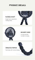 Ventilador Portátil USB Para Escritorio Plegable Multifuncional Pequeño Y Silencioso Para Verano Para Carrito De Bebé Y Uso Doméstico Estilo Octopus - details 15