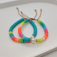 KKBEAD Pulsera De Disco Heishi Para Mujer Pulsera De Arcilla Polimérica De Otoño E Invierno Joyería De Moda Ajustable Colorido - details 5