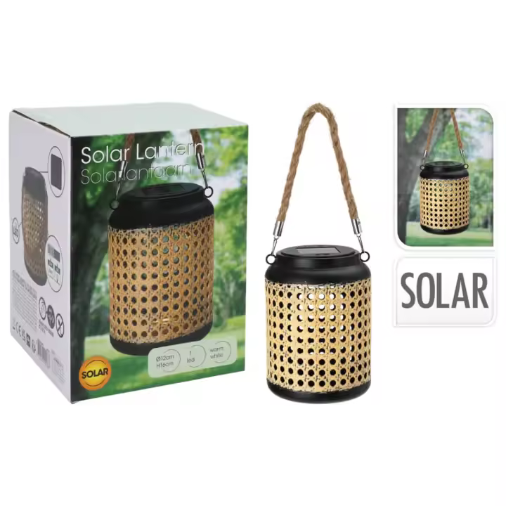 ProGarden Farol solar LED con asa lámpara de exterior LED Dimensiones 15 x 23 cm, 12 x 16 cm - 1