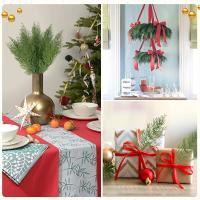 10Pcs Ramas De Pino Navideñas Artificiales Verdes Con Nieve Para Decoración De Navidad Árboles De Navidad Correas De Navidad Regalos De Año Nuevo Plantas Falsas Para Bodas Y Hogar - details 2