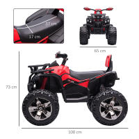 HOMCOM Quad Eléctrico 12V para Niños +3 Años con 2 Motores Faros Música Neumáticos de Suspensión Botones Avance y Retroceso Vehículo Eléctrico a Batería 100x65x73 cm - details 2