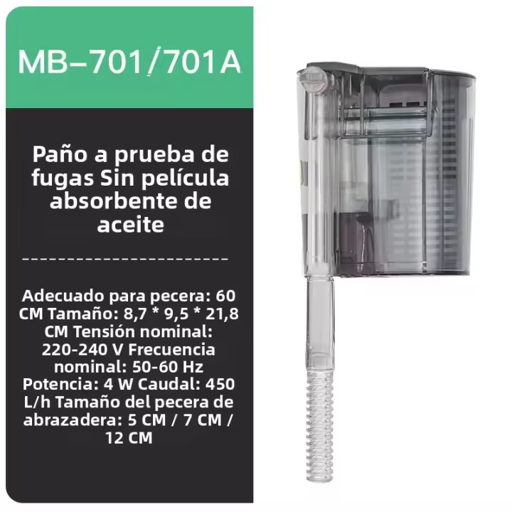 Filtro De Acuario Pequeño 3 En 1 Con Bomba De OxígenoSuspensión Para Tanque Pequeño Accesorios Para Filtros - 1