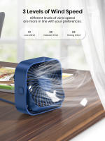 Ventilador Portátil TOPK Mini Con Control USB Ruido Bajo 3 Velocidades Cabeza Giratoria De 360° Ventilador De Mesa Para Habitación Camping - details 3