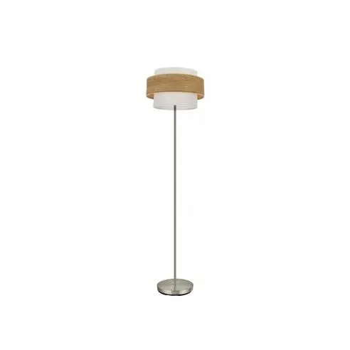 FABRILAMP Lámpara de Pie Myriam 1xe27 Niquel/Madera Clara - Iluminación Elegante - 1