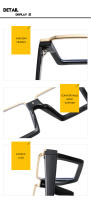 Gafas De Moda Rectangular Unisex Antigolpe Con Espejo Plano Y Bloqueo De Luz Azul Estilo Hip Hop Tendencia INS Marco Grande - details 10