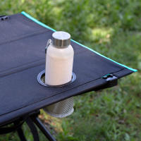 Aktive - Mesa camping plegable 62x56x42 cm, con portavasos y bolsillo de malla, estructura estable y ligera, soporta hasta 100 kg, fácil de montar y transportar con bolsa incluida, ideal para exteriores, pícnics y escapadas - details 4