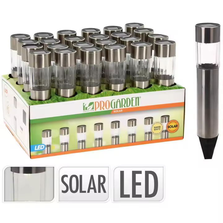 Luz solar led inoxidable 33 cm - 1
