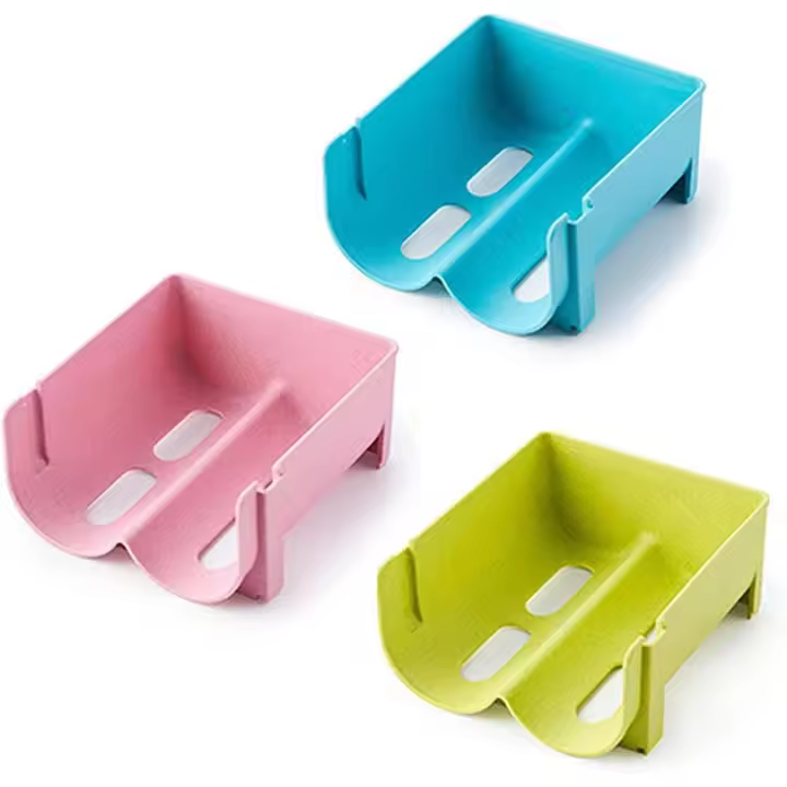 3 Pack Plastic Stackable Bottle Shelf,Refrigerator Organizer Kitchen Bottle Storage Rack Wine Holder Bottles Drinks Shelf Display Shelf - 1