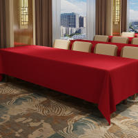 Grande Rojo Sábana De Boda Tela Gruesa Rectangular Para Fiesta Sábana De Mesa De Té Sábana De Mesa De Café Decorativa De Poliéster Sólida - details 1