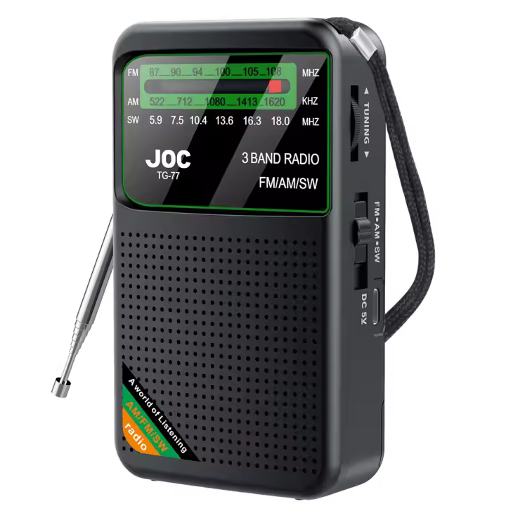 Mini Radio Portátil AM/FM/SW 3-Banda Para Correr Y Caminar Con Soporte De Auriculares Y Batería Recargable Receptor FM - 1