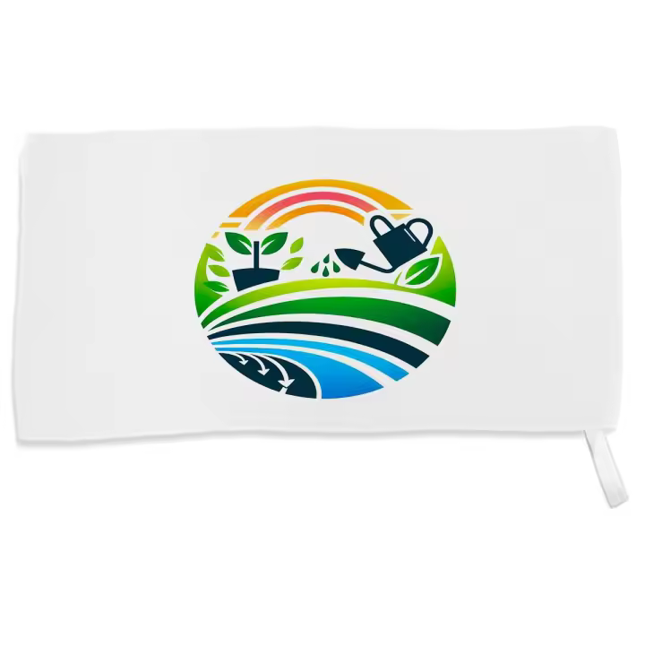 MERCHANDMANIA TOALLA PEQUEÑA ABSORBENTE logo profesional jardinero jardineria suave personalizada con cinta elastica - 1