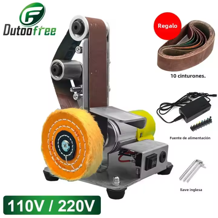 Mini Máquina De Pulido Eléctrica Multifuncional Para Escritorio Vertical Con Bandas Abrasivas Y Papel De Pulir Para DIY Y Afilado De Herramientas - 1