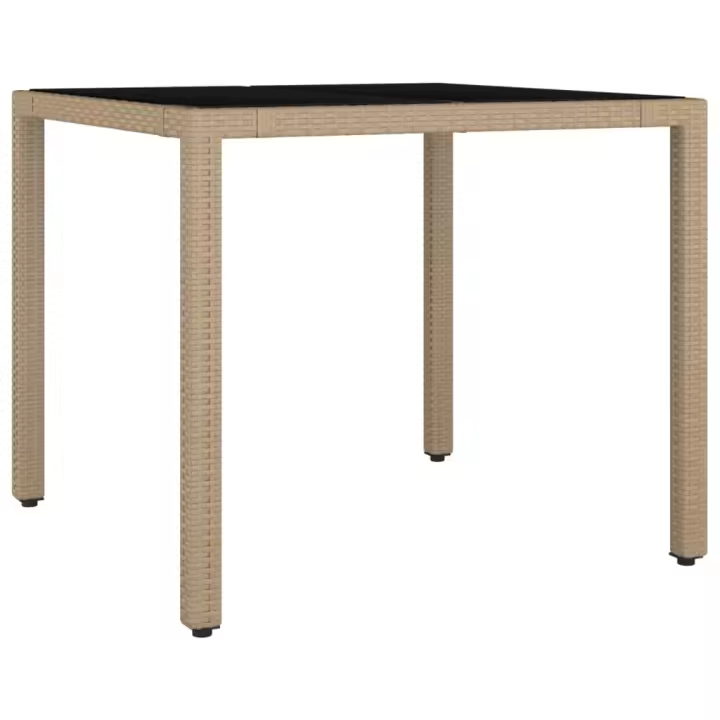 Mesa de Jardín beige Y surface De Vidrio Templados - 1