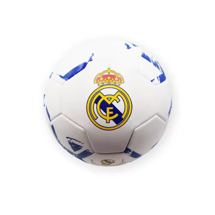 Balón Real Madrid blanco con detalles azules talla 5 tamaño similar al reglamentario producto oficial RM7BG72 - 1