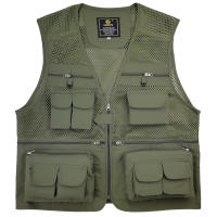 Chaleco De Pesca Transpirable Con Bolsillos De Cierre Para Actividades Al Aire Libre Y Viajes De Verano Chaleco De Trabajo De Malla Polyester Impermeable - details 9