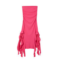 Vestido Asimétrico De Hombro Solo Para Mujer Primavera/Verano Moda Europea Y Americana Slim Fit Cintura Ajustada Irregular - details 5