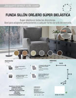 Almeritex Modelo Neuvo Funda superelástica 8 Colores, Para sofá , Silla,Chaise Longue Brazo Largo, y Orejero ,Transpirable, cómoda y Duradera, fácil de Instalar, Dimensiones - details 0