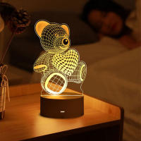 Lámpara Nocturna 3D LED Acrylic USB Para Decoración De Navidad Y Bodas Luz De Noche Para Dormitorio Y Hogar Forma Circular Sin Baterías Incluidas - details 0