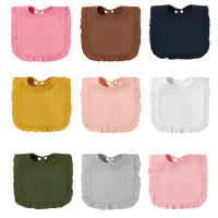 Babero para bebé de crepe de algodón puro INS con encaje - details 4