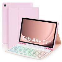 Funda De Teclado Para Samsung Galaxy Tab A9 plus A9+ 11 Pulgadas X210 X215 X216 Con Iluminación Retroiluminada Estilo Coreano Español Portugués Material De Cuero Protección Antichoque Y Anti-polvo - details 3