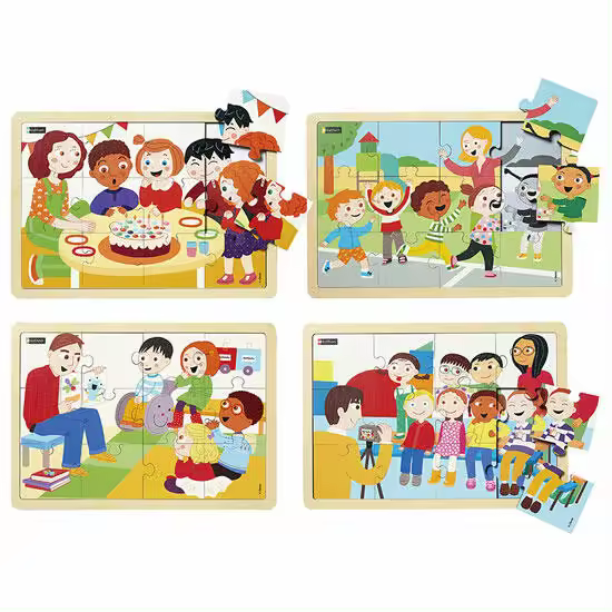 Buenos Momentos En El Cole (4 Puzzles de 12 piezas) - 1