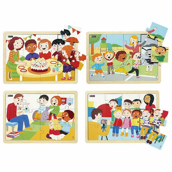 Buenos Momentos En El Cole (4 Puzzles de 12 piezas) - 1