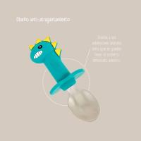 Althea Living Juego de cubiertos  en forma de dinosaurio de acero inoxidable y silicona orgánica, antiasfixia, para niños de 10 meses a 5 años - details 1