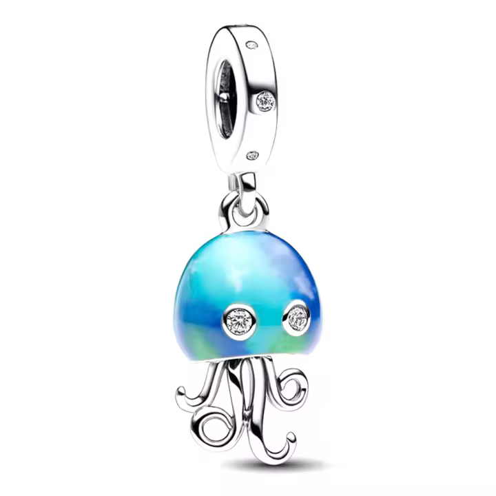 Pandora Charm de Colgante en Plata de Ley Medusas que cambian de color 792704C01，Incluye Caja Original - 1