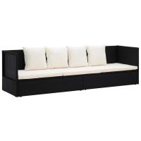 vidaXL Cama de jardín 200x60 cm ratán sintético Gris, Negro, Negro y blanco Sillas de Exterior Ideal para jardín, playa, piscina, terraza Tumbona Piscina Tumbonas Playa Tumbonas Jardín Exterior - details 1